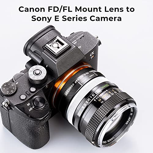 Adaptador de Montura de Lente K&F CONCEPT FD-NEX Pro, Enfoque Manual para Lentes FD y FL de 35mm Compatible con Cámaras Sony E Mount miniatura 3
