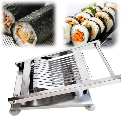 Stainless Steel Sushi Roll Cutter - Quick Slice Machine for Even Cutting, 8/10/12 Segments, Ideal for Japanese & Western Restaurants, Perfect Sushi Roller Slicer