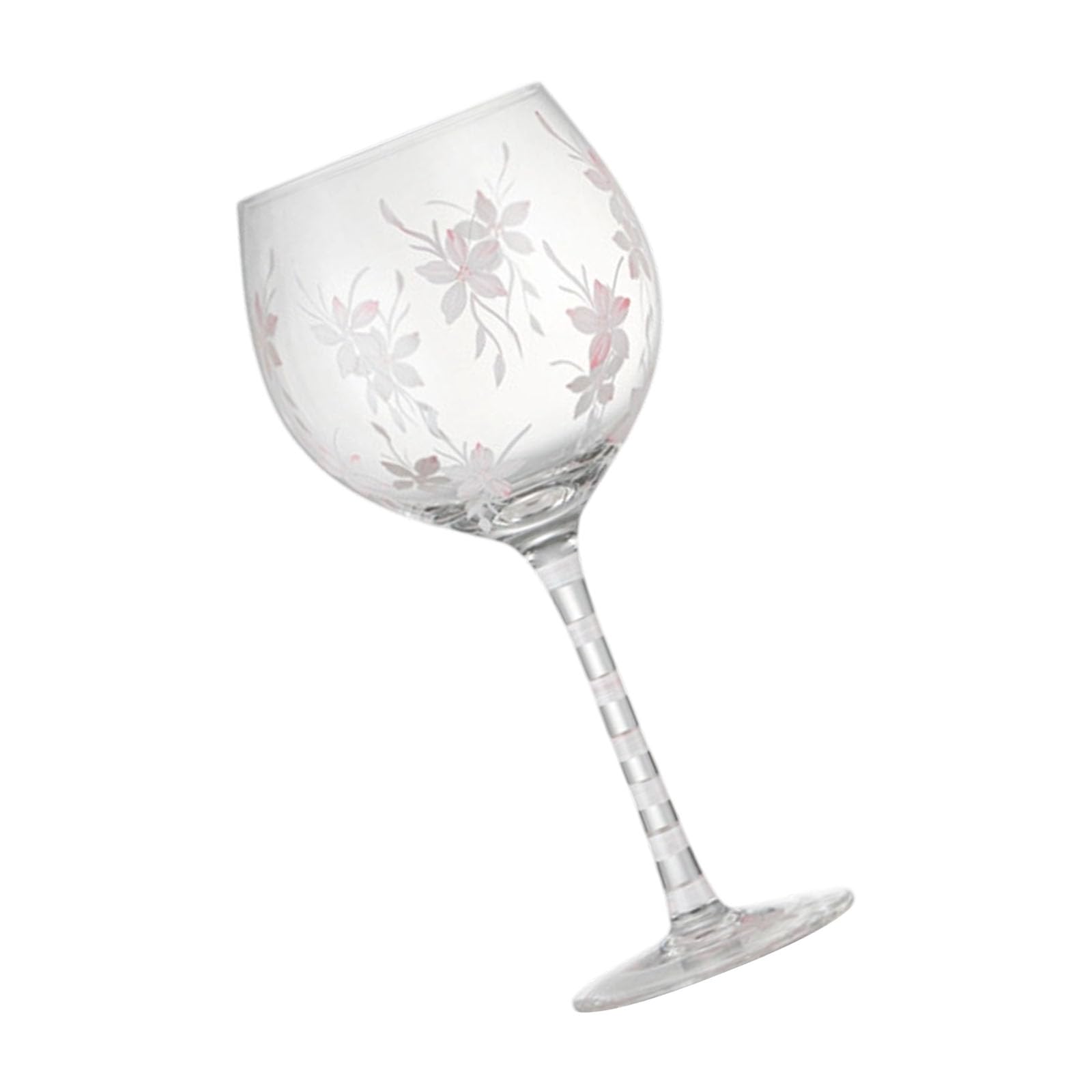Qusinfc Design Wine Goblet Hand Blown Painted, Artistic Red Wine Glass for Celebrations, Cocktail Hand Daubed Glass