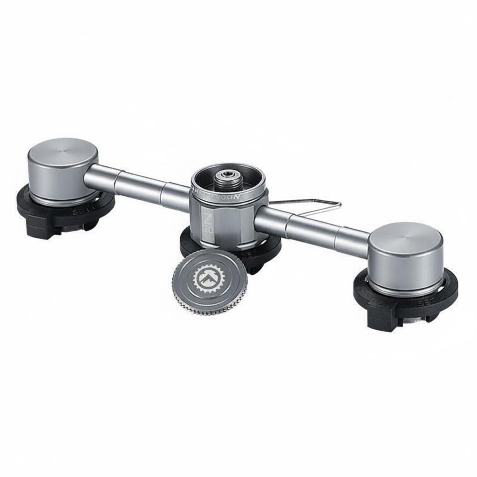 Outdoor Brennstoffbehälter Camping Kocher Verteiler Mehrfachanschluss Adapterkopf Gaszufuhr Konverter Aluminiumlegierung Stahl Stabil Sicher für Bergwandern Picknick Outdoor Mahlzeiten