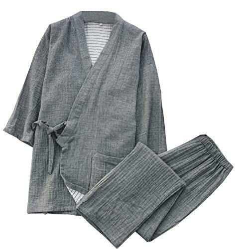Traje de Estilo japonés para Hombre Pijamas de algodón Puro Kimono Traje de Talla M / # 06 Cover