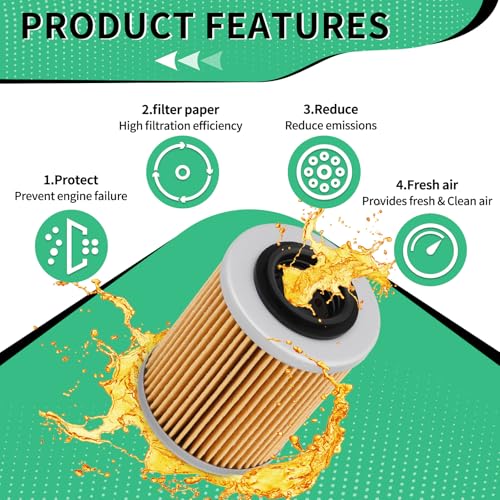 Image of 0800-011300 Oil Filter with O-rings Compatible With CFMOTO Cforce Zforce Uforce 1000 950 900 800 600 500 400 ATV /UTV Replace#: 0800-011300-00030 0800-011300-0004 (6 PCS)