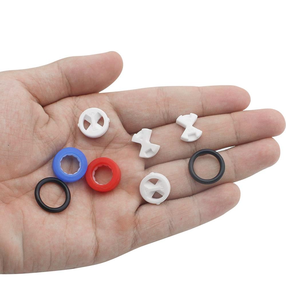 Raccords de Robinet Bobine en laiton Disque en céramique et rondelles en Silicone Inserts Joints 1/2 Tour Anneaux pour Robinet de Robinet qui fuit Réparation de Robinet