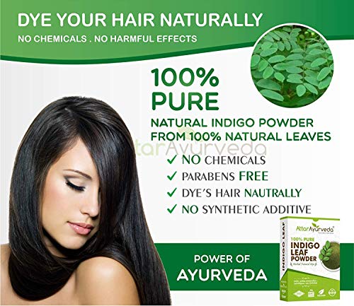 Attar Ayurveda Indigo Powder para cabello negro 200 gramos miniatura 3