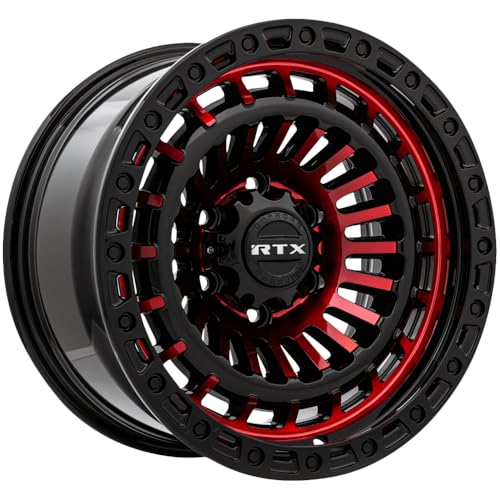 RTX MOAB Custom Wheel - 17x9, -15 Offset, 5x127 Bolt Pattern, 71.5mm Hub - Gloss Black with Machined...