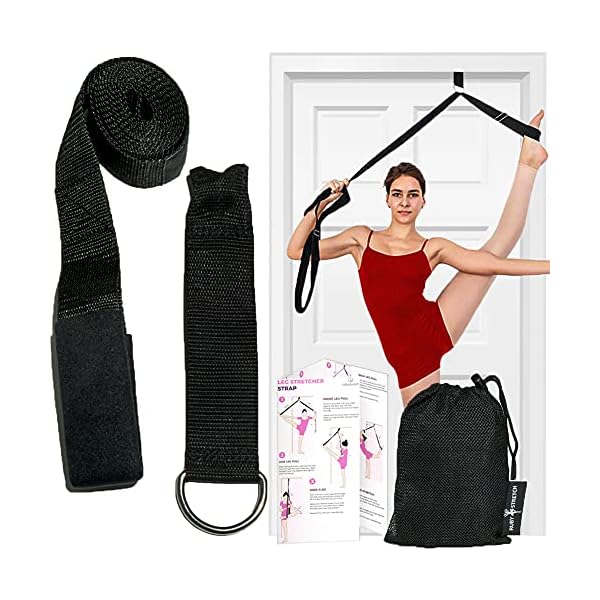 Leg Stretching Strap – Adjustable Ballet Stretch Strap with Door Anchor to Improve Flexibility, Easy to Install Flexibility Equipment Stretching Trainer for Ballet, Dance, Yoga, Gymnastics or Cheer
