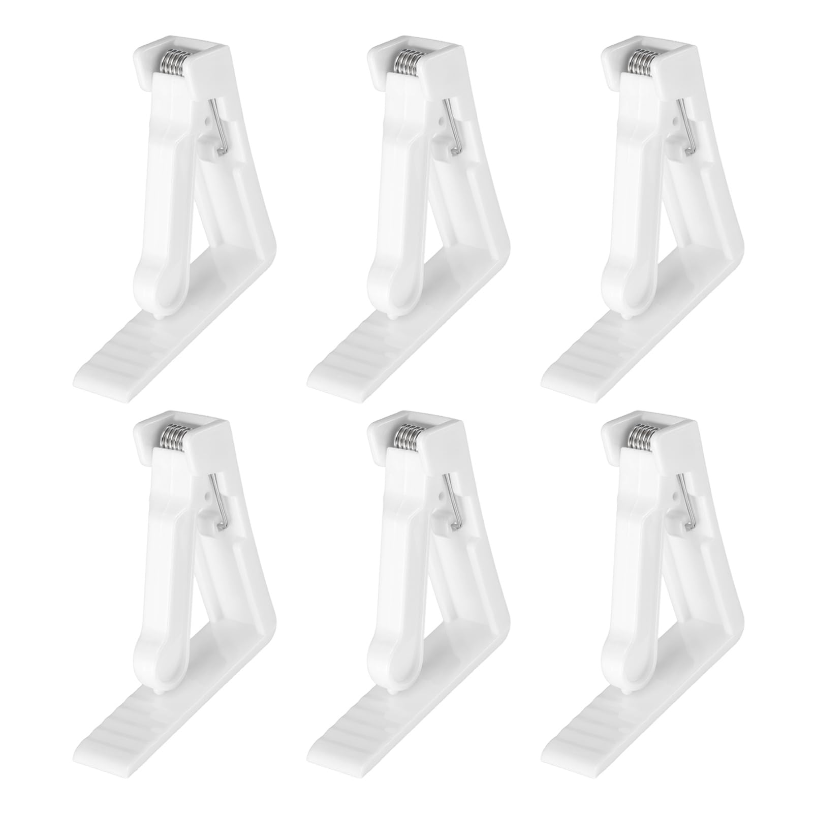 sourcing map 8 Pack Plastic Tablecloth Clips, 2.17" x 2.17" Windproof Table Cloth Cover Clamps Spring Loaded Holder Clips for Home Party Picnic Wedding Camping Dining Tables, White