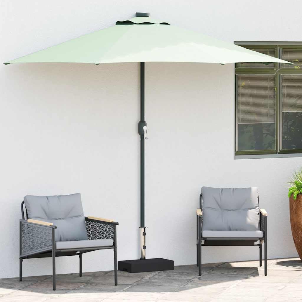 Stojak na parasol przeciwsłoneczny, granit, 25 kg, prostokątny, czarny, z uchwytem ze stali nierdzewnej, adapter do masztu 38/48 mm, antypoślizgowe podkładki, wytrzymała podstawa na balkon