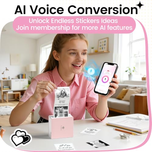 Image of Phomemo Sticker Maker, Bluetooth Thermal Inkless Mini Printer for Girls DIY