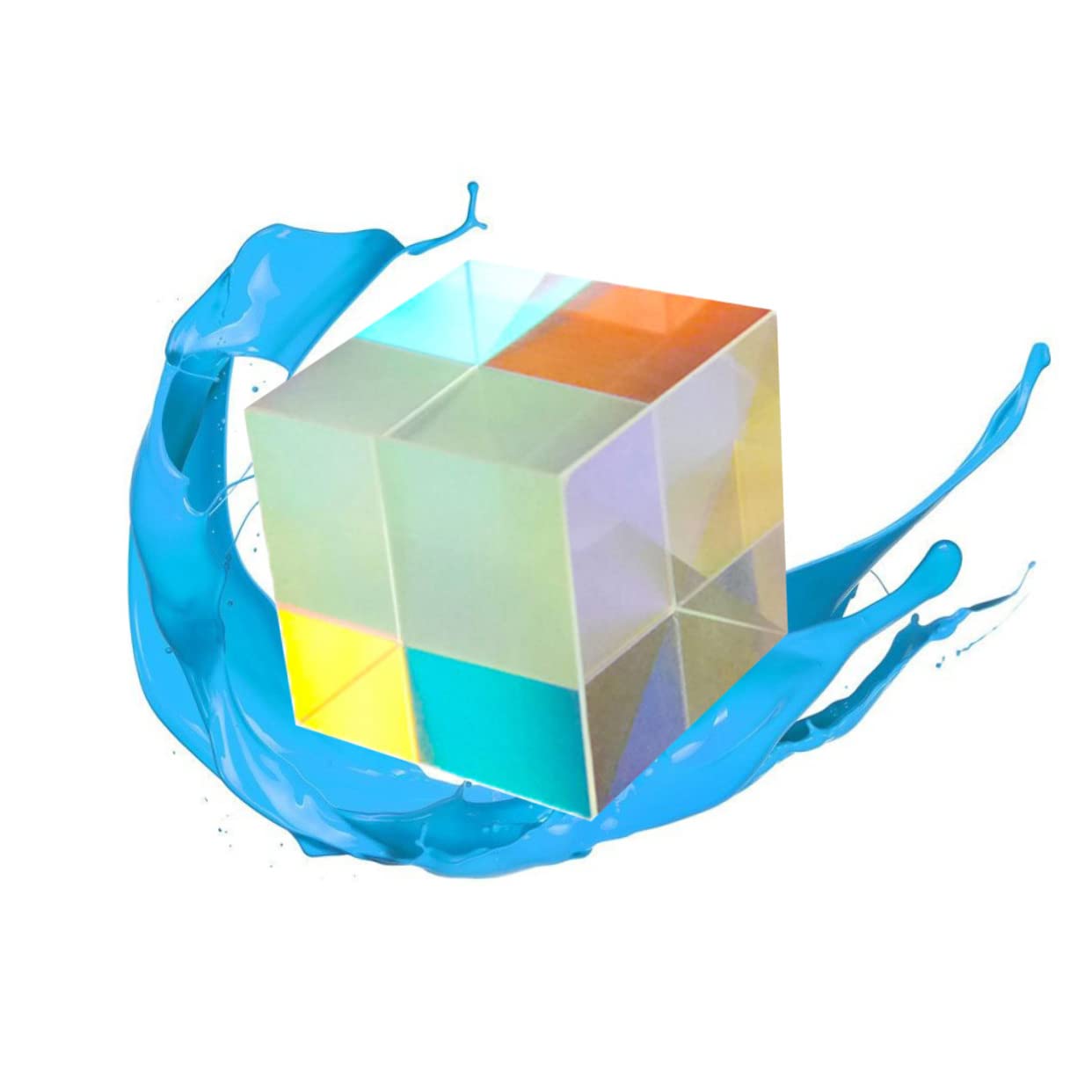 Mobestech Teractive Learning Tool 1.5x1.5x1.5cm Glass Cube Kaleidoscope for Light Science Experiments