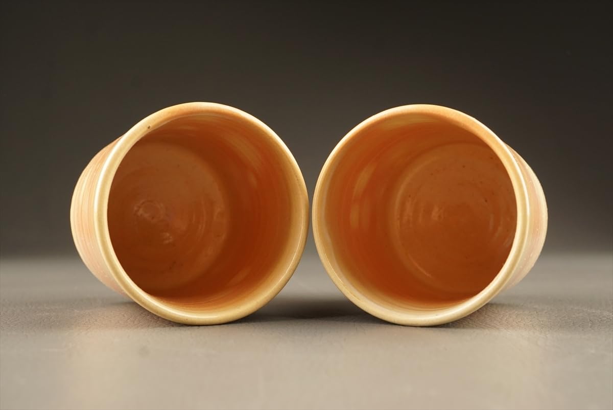 Amazon.co.jp: 十二代田原陶兵衛萩焼湯呑一対j93在銘共箱古美術