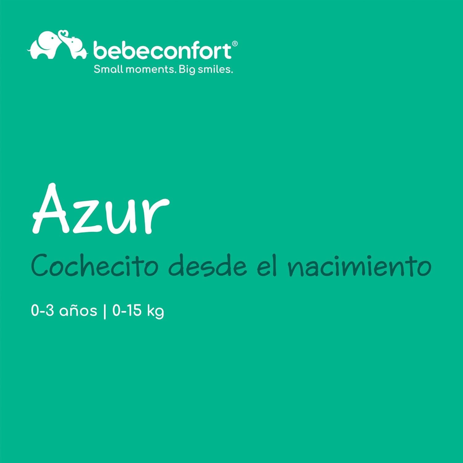 Bebeconfort Azur, Cochecito Compacto para Bebés, 0-3 Años (15 kg), Silla de Paseo Bebé Ligera, Plegado Automático con Una Mano, Posición de Reclinación Total, Cesta Amplia, Mineral Green
