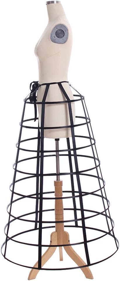 DUNHAO COS Women's Crinoline Underskirt Pyramid Cage Skirt Petticoat
