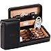 Time C club 4 Finger Tragbares Reise-Zigarrenetui aus Leder, Zigarren Humidor mit Zigarrenschneider und Luftbefeuchter, Trauzeugen Geschenk, Geburtstagsgeschenk, Vatertagsgeschenk