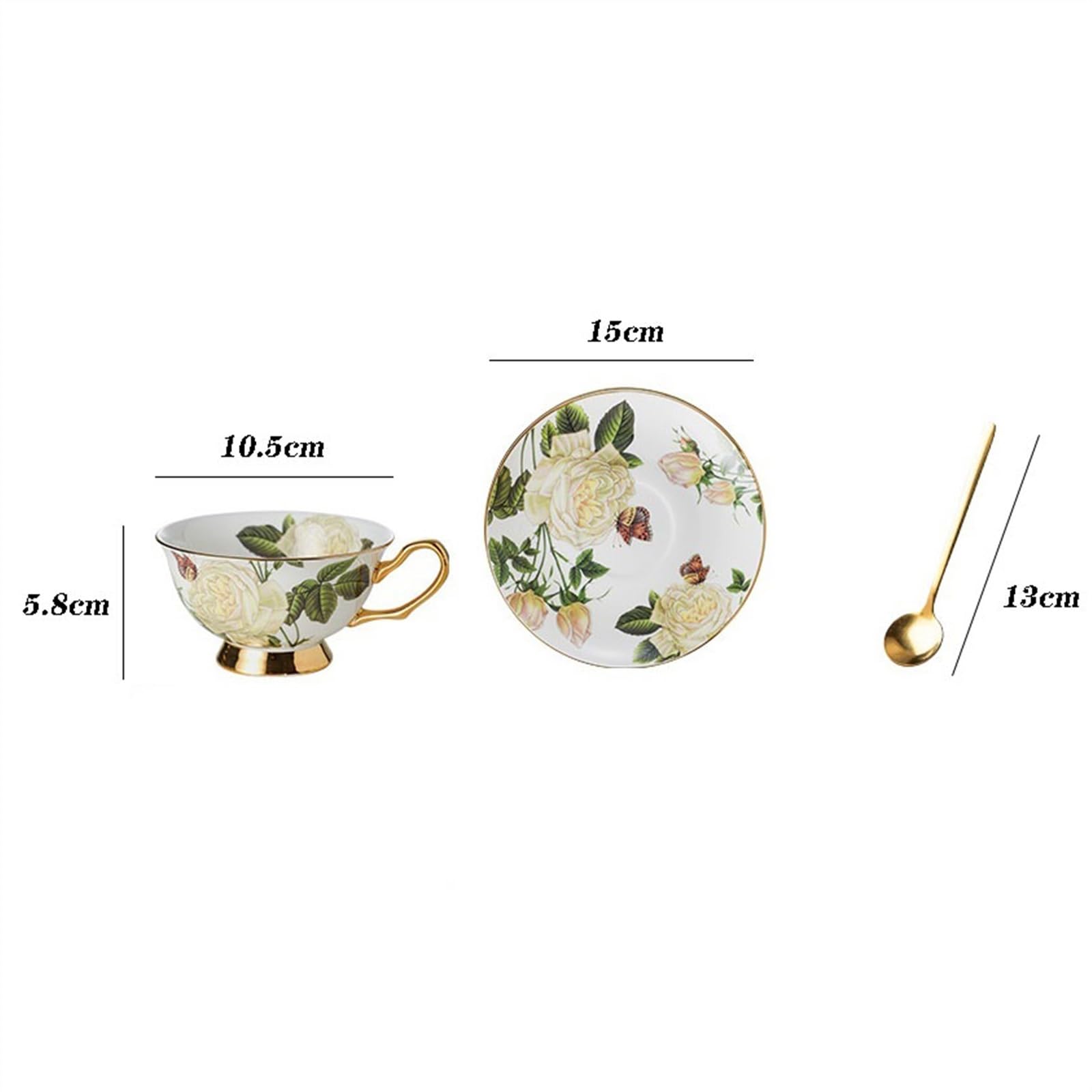 kubek do kawy - kubki lekkie luksusowe retro filiżanki do kawy filiżanki i spodki ceramiczne brytyjski zestaw do popołudniowej herbaty świąteczne prezenty