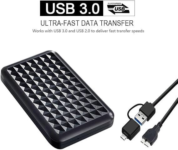 1TB Ultra Slim Portable External Hard Drive 2.5'' USB 3.0 HDD Storage for PC, Mac, Laptop, PS4, PS5, Xbox one