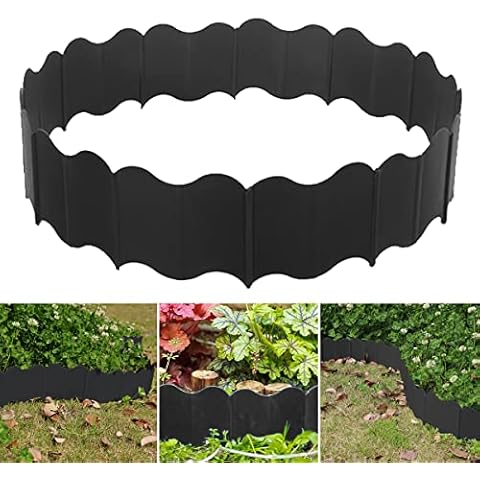 Flexible Garden Edging Border 20pcs,Landscape Edging[Splicing Total Length 3M] Mini Lawn Borders Plastic Fence for Flowerbeds,No Dig Lawn Edging Decorative Garden Border Edging for Yard Cover
