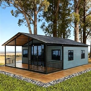 20FT/40FT Prefab Tiny Home for Sale Portable Modular Tiny House to Live in for Adult Expandable Container House 2 Bedroom Mobile Foldable House with Fully Equipped Bathroom & Kitchen