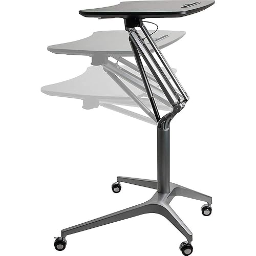 Miniatura 3 de Lorell Active Office - Mesa para computadora portátil, con recubrimiento en polvo, color negro