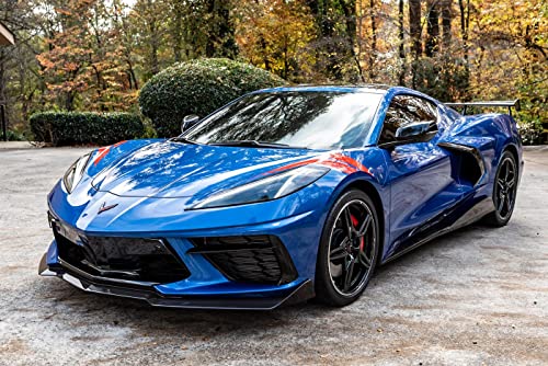 Rear High Wing Spoiler Fit For Corvette C8 2020 2021 2022 2023 Carbon Fiber Painted Trunk Spoiler #TOP1