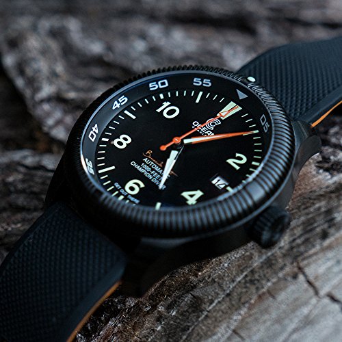 Image of 19mm Black /Pumpkin Orange - BARTON Elite Silicone Watch Bands - Black Buckle Quick Release
