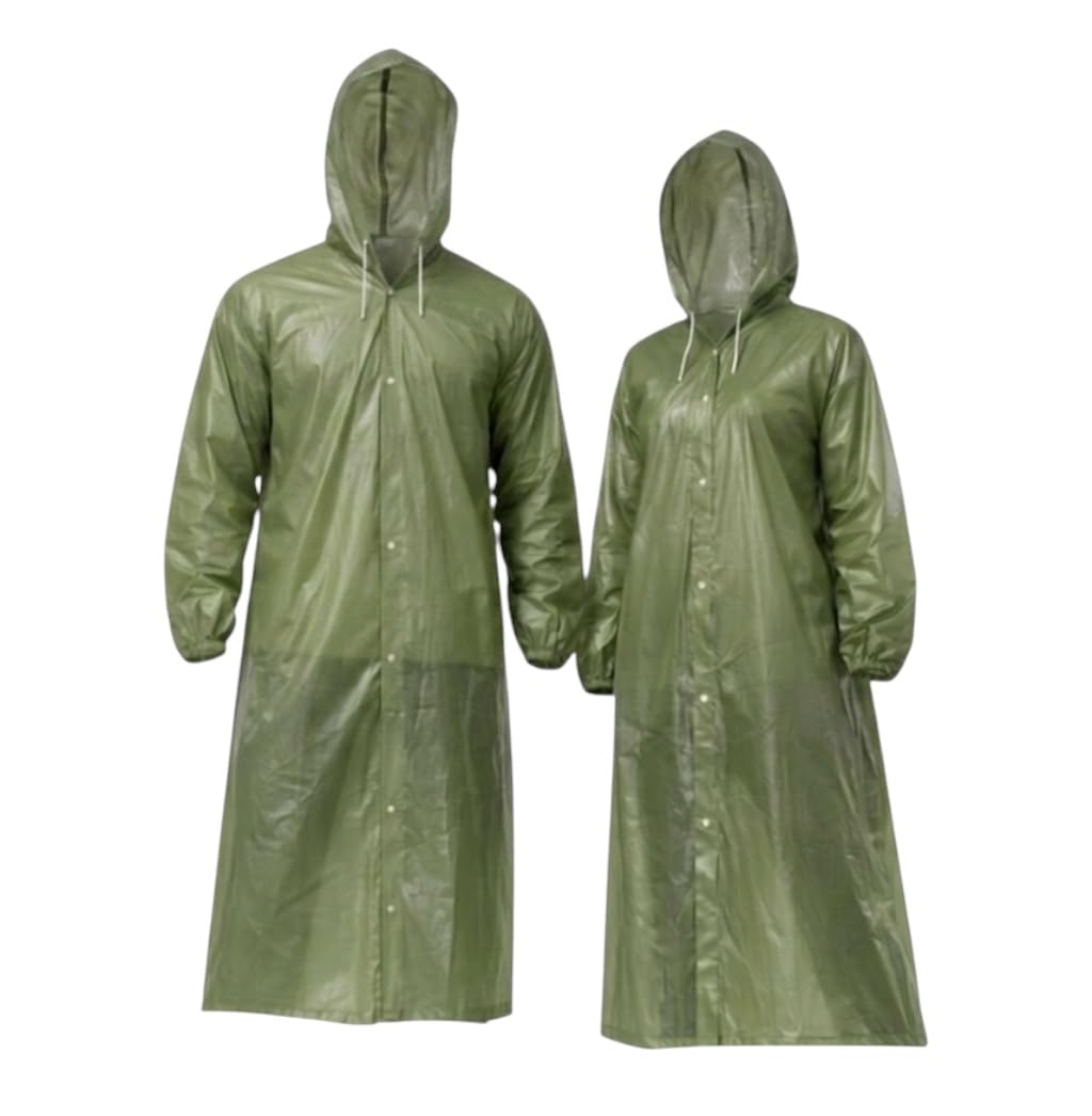 Waterproof Long Raincoat with Hood Full Sleeves Outdoor Waterproof Raincoat for Men & Women | Rainwear | Button Closure | Knee Length, Full Length Rain Coat-image-34