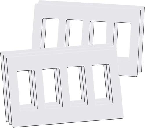 Miniatura 17 de Placas decorativas de pared sin tornillos, 2 ventanas, tamaño estándar de 4.68 x 4.74 pulgadas, placa frontal de tornillo oculto