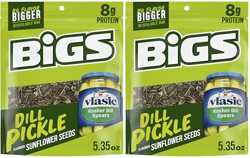 BIGS Vlasic Dill Pickle Sunflower Seeds, Keto Friendly Snack, Low