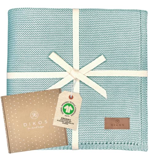 DIKOS® Babydecke Mint *100%* GOTS Bio Baumwolle | Neugeborenen...