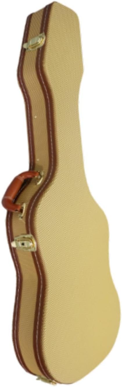 Electric Bass Guitar Bag Hard Shell Guitar Case, Portable Dustproof Gig Bag with Side Handle for Accessories Capos, yellow