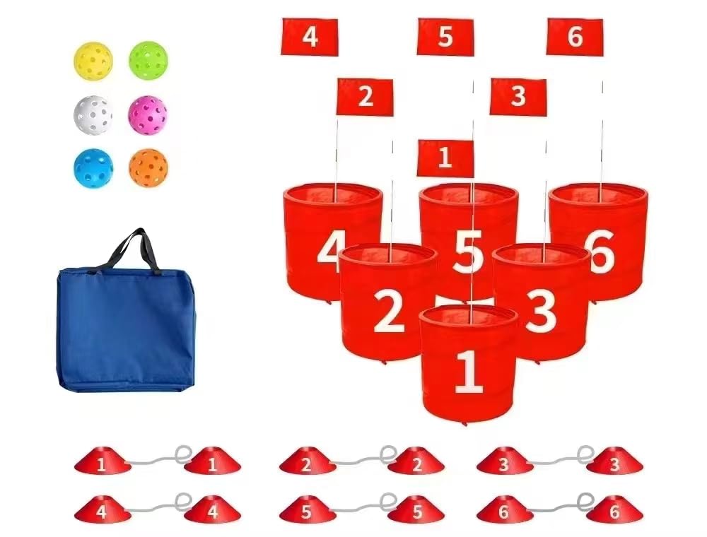 Golf Bucket Yard Game, Bucket Golf Game for Adults and Family, Portable 6 Hole Golf Course with Balls and Flag, Outdoor Indoor Golf Games Gifts for Lawn, Park, Beach, Yard, Camping and Hotel