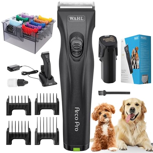 Agrarzone Edition Wahl Arco Pro Tondeuse pour chiens 1 batterie - Kit de peignes amovibles - Moser Tondeuse chien pour animaux à haute performances
