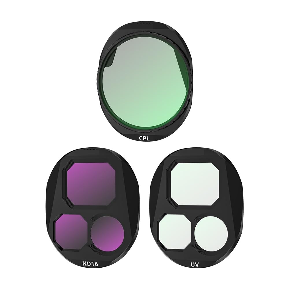 Filtros Set para dji Mavic 4 Pro, Cristal Óptico Nano Recubrimiento UV ND Reducción de Luz CPL Polarizador Kit de Filtros de Lente de Cámara para Mavic 4 Pro Drone Accesorios (UV+CPL+ND16)