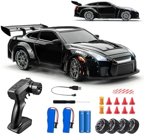 Coche Drift Teledirigido Escala 1/24 Con Luces LED Y Tracción 4x4 – Ideal Para Coleccionistas Y Niños, Para Interior Y Exterior