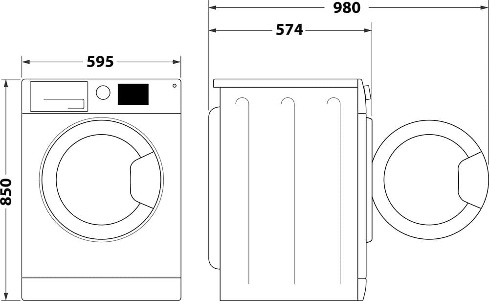 Hotpoint - NDB8635KFR Lave-linge Séchant Posable - Capacité 8 kg - Chargement Frontal, 1351 tr/min, Moteur Inverter, Vapeur Anti-odeur - H 85 x L 59.5 x P 54 cm - Classe Énergétique D - Blanc