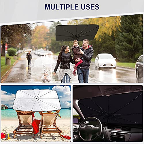 Image of NEWKIBOU Car Sun Shade, Folding Windshield Protector with Anti UV Rays, Universal Fit for Most Vehicles