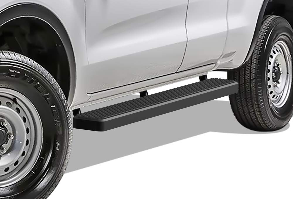 APS Running Boards 6 inches Matte Black Compatible with Ford Ranger 2019-2023 Super Cab (with 2 Full Size Doors and 2 Suicide Doors) (Nerf Bars Side Steps Side Bars)