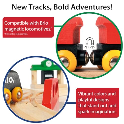 brio world expansion pack beginner - 11-piece wooden train track set - compatible with all railway sets - fsc-certified wooden tracks - enhances cognitive skills