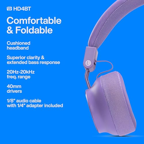 Image of PreSonus Eris HD4BT - Over-Ear Closed-Back Wireless Headphones, Bluetooth, ANC Noise Cancelling, Up to 60 Hours Battery Life, Studio Headphones for Mixing, Monitoring, Recording, Mystic Purple
