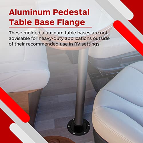 Image of TonGass (2-Pack, Black Aluminum RV Table and Floor Mounting Base (Standard Size) with 12 Mounting Screws for Camper Trailer, RV Camper Metal Pedestal Table Base