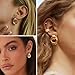 6 Pairs Trendy Gold Plated Knot Earrings for Women Chunky Statement Drop Dangle Teardrop Earrings Lightweight Hypoallergenic Fashion Accessories Gold Jewelry Set Gifts for Women