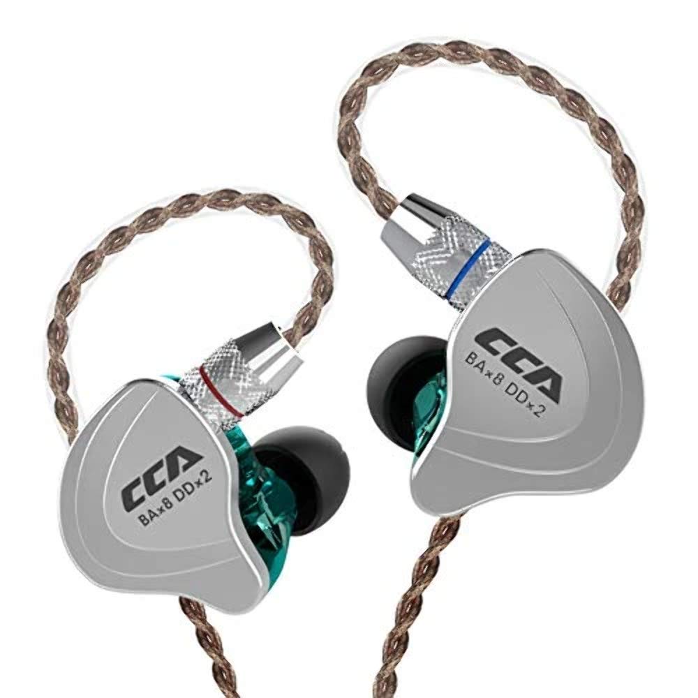 CCA C10 High-Performance in-Ear Monitor,HiFi 1DD 4BA Hybrid Five Drivers in-Ear Earphone,Zinc Alloy Shell+Resin Cavity Wired Earbuds with 0.75mm 2 Pin Gold Plated Detachable Cable
