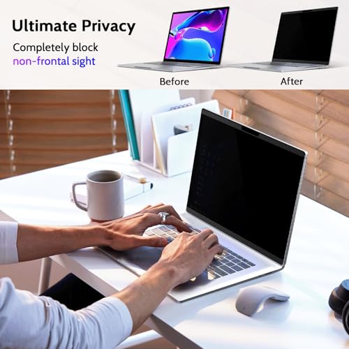 Image of Peslv Magnetic Privacy Screen for Surface Book 3 /2 /1 13.5 Inch, Removable Anti Blue Light Glare Filter, Black Security Private Apy Block Protector