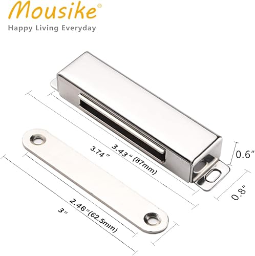 Miniatura 2 de Mousike Cierre magnético para puerta, 70 libras de acero inoxidable para puerta de gabinete con fuerte magnético para armario de cocina, armario,