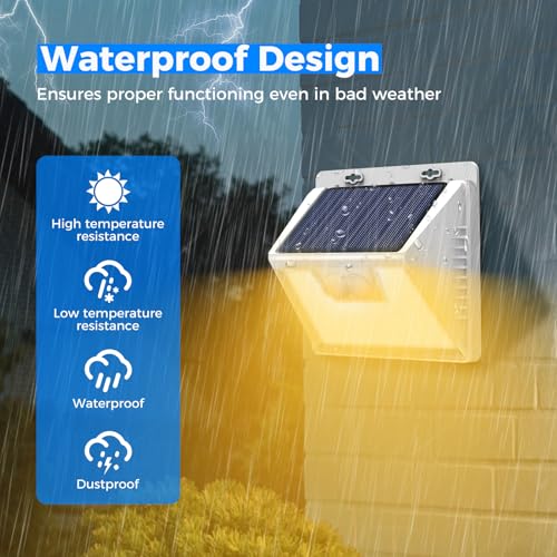 image for Peasur Solar Lights Outdoor Motion Sensor Waterproof, 6Pack 140LED Whi