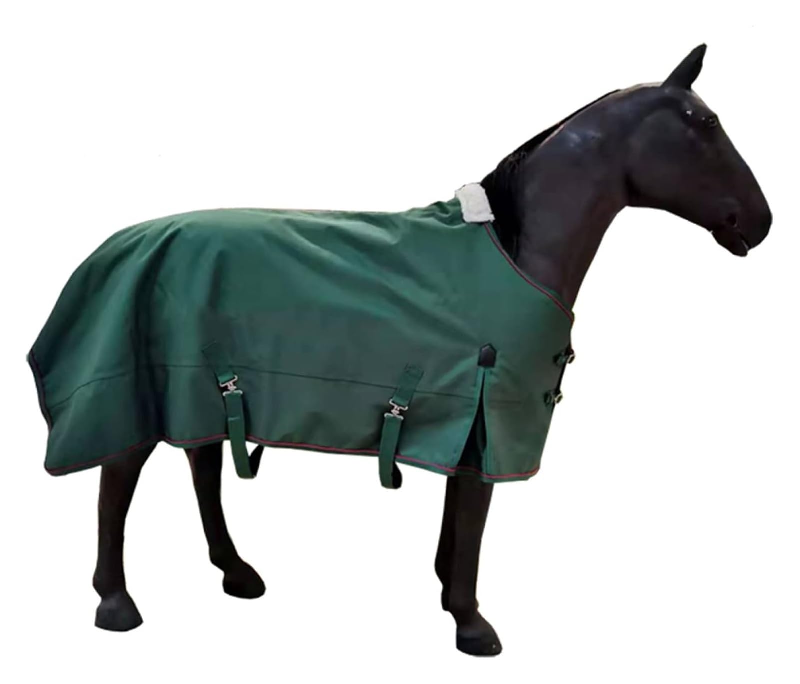 Alfombra ecuestre con forro de algodón Manta de peso pesado verde 1200D, manta impermeable for caballo de invierno, térmica, cómoda for hombres y mujeres, equipo for montar a caballo al aire libre 0