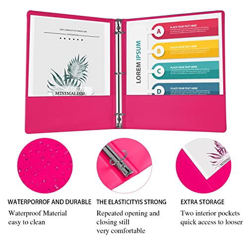 3 Ring Binders, Durable 1” Round Rings, Holds 8.5 * 11 Inch Papers,With Clear-View Covers,For School, Office, Or Home, Colored Binder,Non-Stick,6 Pack (6 Pack 1 Inch Binder) #TOP4