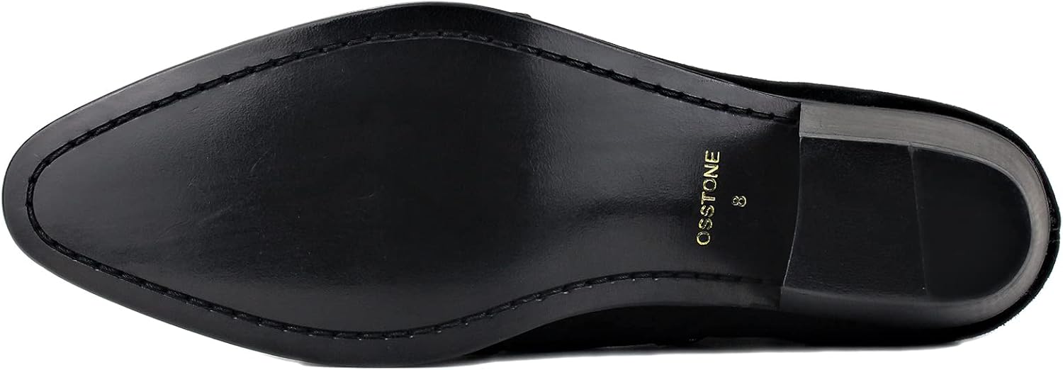 OSSTONE Men Chelsea Ankle Boots Leather Chukka Boots Casual Heel Retro Dress Boots JY040-US - Image 6