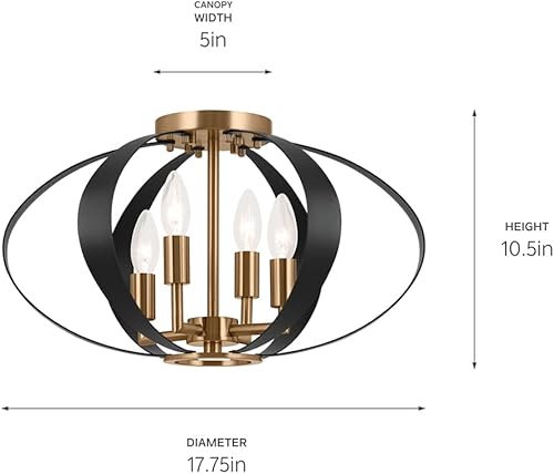Miniatura 3 de Kichler Cecil 52588CPZ - Montaje empotrado (4 luces, 17.75 pulgadas, ovalado, bronce champán y negro)