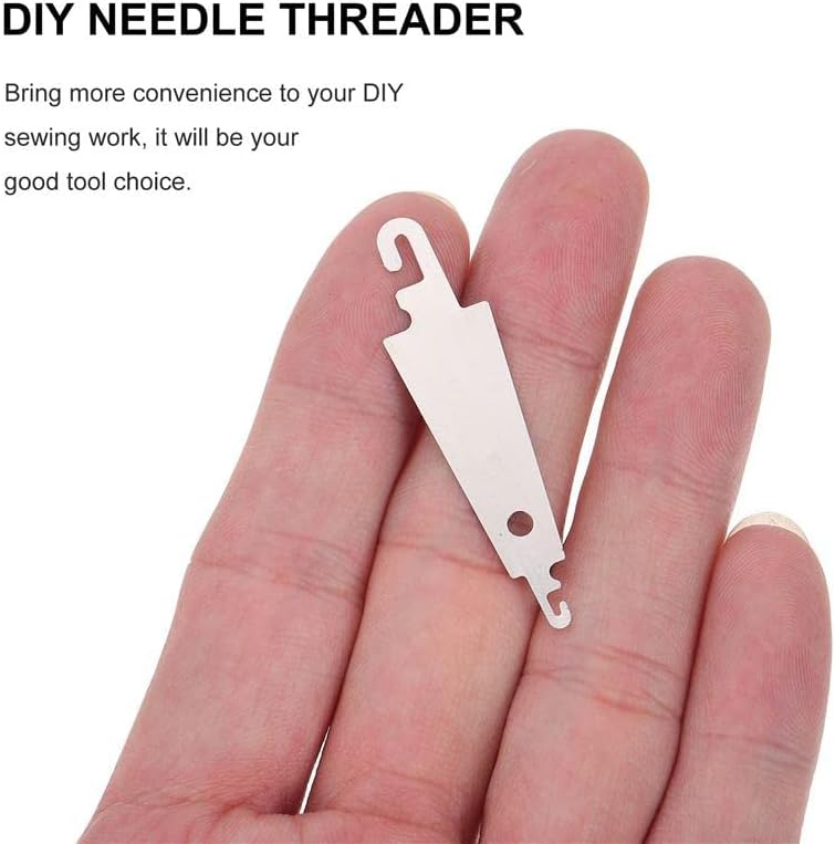 100Pcs Steel Hook Needle Threader Needle DIY Needle Threader Threading Tool DIY Large Eye Needle Threader
